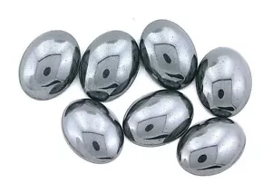 Four 16x12 16mm x 12mm Oval Natural Hematite Cab Cabochon Gem Stone Gemstone HC9 - Picture 1 of 1