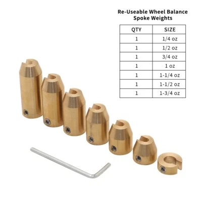 7pcs Universal Motorcycle Brass Wheel Spoke Balance Weights Refill Kits Touring - Image 1 of 4
