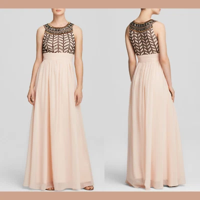NWT $298 JS Collections Beaded Bodice Chiffon Gown in Light Pink [SZ 10  ] #M60 - Image 1 of 4