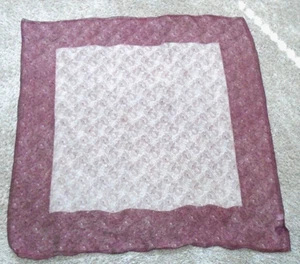 SAKS FIFTH AVENUE 32x34 Purple Ivory Cream Floral Silk Scarf Made in Italy NWT! - Picture 1 of 15