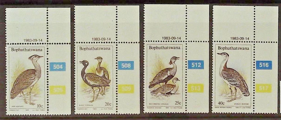 South Africa Bophuthatswana 1983 Birds of the Veld Sc112-15 MNH Combine Shipping - Image 1 of 1