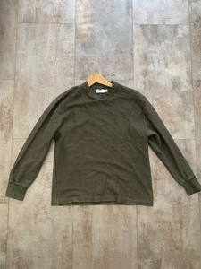 Topman Mens Ribbed Khaki Long Sleeve Top Small Excellent Condition - Picture 1 of 4