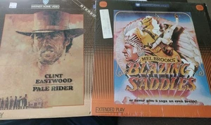 2 Western Movies Blazing Saddles & Pale Rider Extended Play Laserdisc Eastwood  - Picture 1 of 3