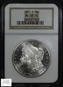 1881 S Proof-Like Morgan Silver Dollar $1 NGC MS 65 PL - Picture 1 of 7