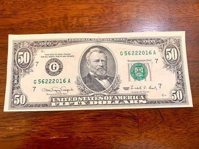 1990 Series (G) - Chicago $50 Fifty Dollar Bill Note in Excellent Condition. - Image 1 of 2