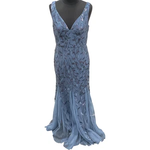 Ever-Pretty Sequin Embellished Maxi Dress Polyester Blue Size S - Picture 1 of 6
