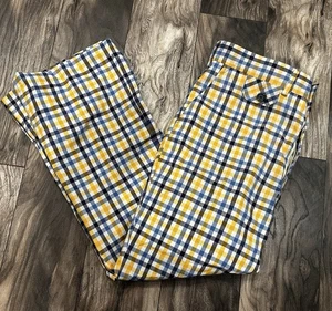 Vintage Wrangler 36 x 34 Made in USA gelb/blau karierte Hose  - Bild 1 von 4