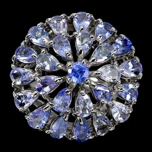 Anello in argento sterling 925 pera tanzanite gemma gioiello misura 8,5 - Foto 1 di 9