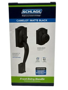 Schlage Camelot Entry Door Handle w/Georgian Knob in Camelot Trim FE285CAM622GEO - Picture 1 of 8
