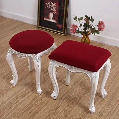 Round Rectangle Bar Stool Cover Round Stool Cushion Cover Elastic Seat Covers - Image 1 of 4