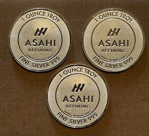 3 Piece Lot Of 1 Troy Ounce .999 Silver Rounds - Picture 1 of 2