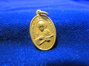 Medalla San Gabriel de los Dolores San Pablo de la Cruz Tono Dorado Pasionista 3/4" lo - Imagen 1 de 2
