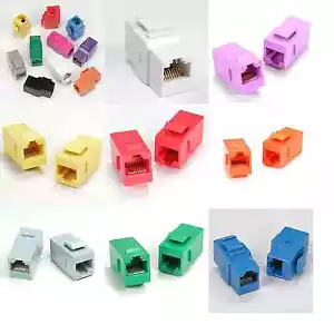 Lote de 10 CAT5'e RJ45 KEYSTONE JACK adaptador en línea acoplador hembra paquete f/f Cantidad - Imagen 1 de 11