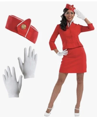 Nuevo Disfraz de Azafata Azafata Aérea Tripulación Cabina Grande Halloween Foto 1 de 4