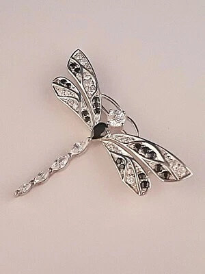 Alfiler libélula 925 con piedras preciosas sintéticas Foto 1 de 4
