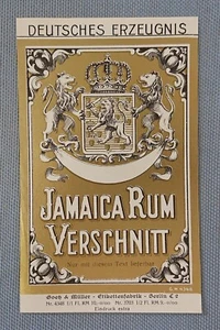 Etiqueta de rum antigua etiqueta de muestra etiqueta Jamaica ron Goetz & Müller Berlín - Imagen 1 de 2