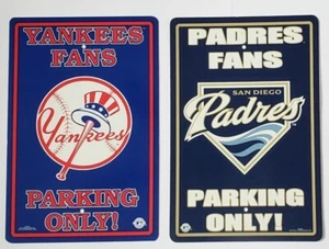 MLB Baseball "YANKEES OR PADRES Fans Parking Only" Man Cave Signs *IHRE WAHL* - Bild 1 von 9