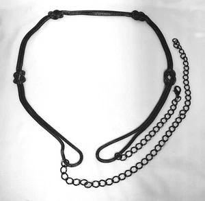Knotted Breaded Metal  Black Chain Waist Hip Belt  51" Total Length - Picture 1 of 7