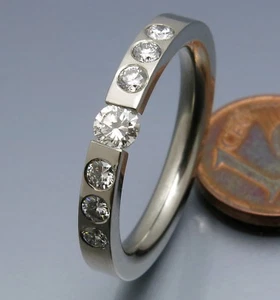 DISEÑO MADURO - ANILLO DE TENSIÓN BRILLANTE BRILLANTE BRILLANTE BRILLANTE BRILLANTE - ÚNICO - 500 PALADIO - Imagen 1 de 5