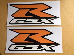 Suzuki GSXR Stickers Motorbike Motorcycle Vinyl Decals (x2) 205x87mm - Orange R - Picture 1 of 1