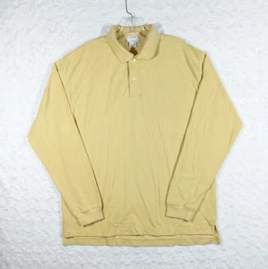 Polo J Crew uomo XL manica lunga giallo pallido maglia rugby golf preppy - Foto 1 di 5