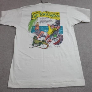 Capt. Tony's Saloon Shirt Medium Beige Vintage Screen Stars Double Sided NEW - Picture 1 of 8