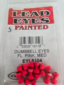 Dumbbell Eyes " FL. Pink " Size: Med 10 per pack - Picture 1 of 2