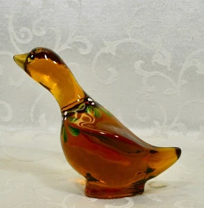 Fenton, Gans, Autumn Gold Glas, handdekoriert. - Bild 1 von 9