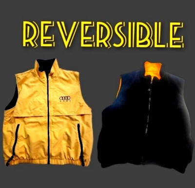 Audi x Port Authority Charger Vest Mens M Reversible Nylon Fleece Zip J7490 - Image 1 of 4