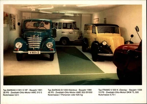 Fahrzeug-Museum Frankenberg Sachsen Oldtimer Autos BARKAS und FRAMO Postkarte - Bild 1 von 2
