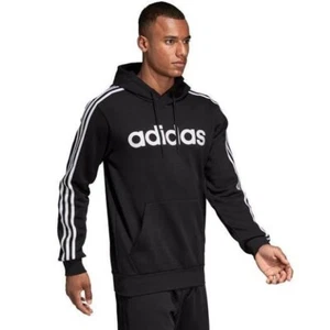 Suéter con capucha para hombre Adidas Essentials 3 rayas, negro/blanco, X-grande - Imagen 1 de 4