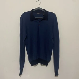 Oxford Long Sleeve Collared Sweater Mens Size Medium Blue Very Good Condition - Picture 1 of 7