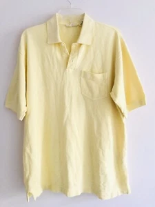 Dockers Herren gelbes kurzärmeliges Henley Poloshirt mit Knopfleiste und Kragen Größe M - Bild 1 von 9