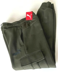 Puma Men's Brushed Cargo Jogger, Pants, Jogging Bottom, Sweat Pant, Small, Green - Picture 1 of 8