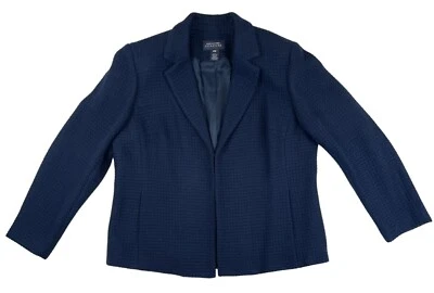 Blazer Jones New York Mezcla Lana Mujer 14W Azul Marino Chaqueta Oficina Carrera Foto 1 de 4