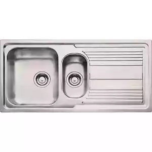 Carron Phoenix Logica Reversible Kitchen Sink - 1.5 Bowl, Silver - Picture 1 of 6