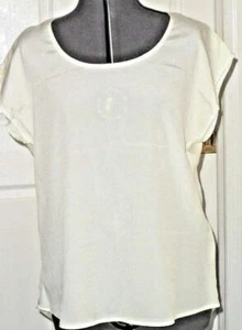 *BLUSA ENCUBIERTA BOBEAU TALLA S MARFIL TRANSPARENTE LIGERA HECHA EN EE. UU. NUEVA CON ETIQUETAS - Imagen 1 de 2
