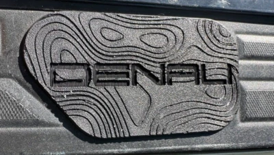 Bed Rail Stake Pocket Covers GMC Sierra Canyon Denali w/ Topographic Map TWO - Image 1 of 4