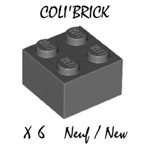 Lego 3003 - 6x Steine / Brick 2x2 - Dark Bluish Gray - 6223 35275 New Neu - Bild 1 von 1