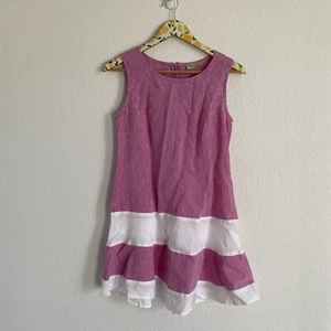 Sartoria Saracena Women's Pink Sleeveless Linen Mini Dress Size Small - Picture 1 of 6
