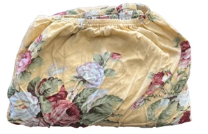 Vtg Ralph Lauren Kathleen King Fitted Sheet Sateen Cotton Yellow Floral Roses - Picture 1 of 4