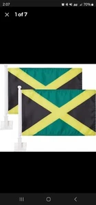 Jamaikanische Autoflagge Outdoor mit Jamaika Flagge und Autofahne  - Bild 1 von 1