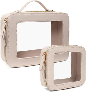 Clear Makeup Bags TSA Approved Toiletry Bag Handle Large Opening,Clear Toiletry - Picture 1 of 12