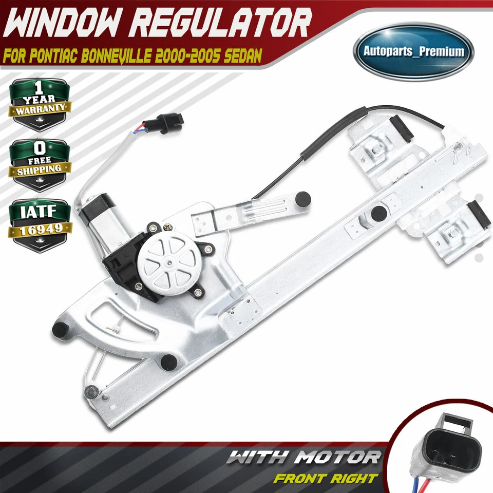 Regulador de ventana eléctrica con motor para Pontiac Bonneville 2000-2005 delantero derecho derecho Foto 1 de 4