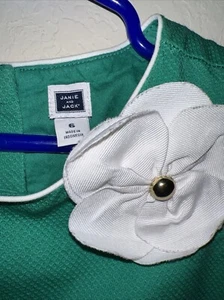 Janie And Jack Girls Size 6 Green White Flower - Picture 1 of 4