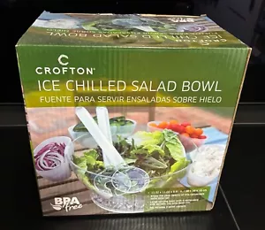 New Crofton Ice Chilled Salad Bowl with 4 Removable Side Servers & 2 Utencils - Picture 1 of 2