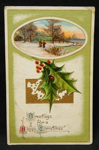 GRUSS FÜR EINE FROHE WEIHNACHTEN GEPRÄGTE STECHPALME - Bild 1 von 2