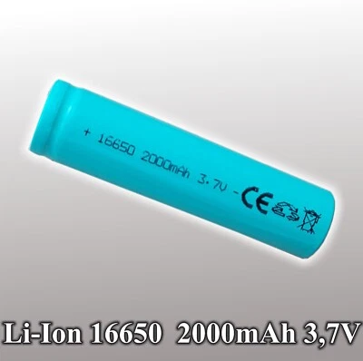 SUNRISING 16650 3.6-37 V 2000mAh Li-Ion Flat Top Li-Ion ( kein 18650 Akku )