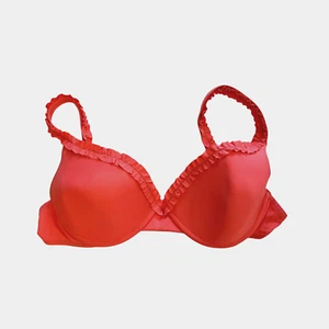 BCBG Coral Ruffled Molded Cup Bikini Swim Top - Elegant Beachwear - Size M - Picture 1 of 2