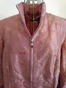 Damenjacke mit floraler stickerei in Rosa - Bild 1 von 10